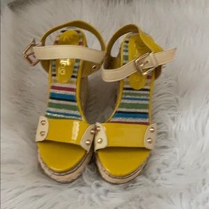 Yellow Wedge Espadrille Sandals